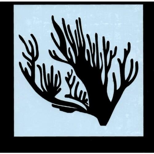 13*13 Coral tree Layering Painting template Stencils graffiti hand board hollowed out photo album graphic spray painting tool