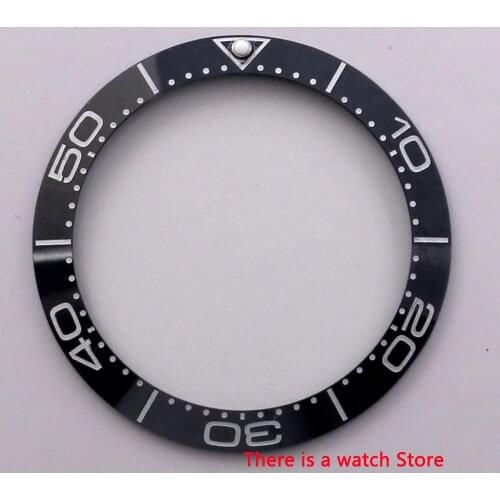 38mm Watch parts ceramics Bezel with white mark Insert for 40mm Automatic Watches