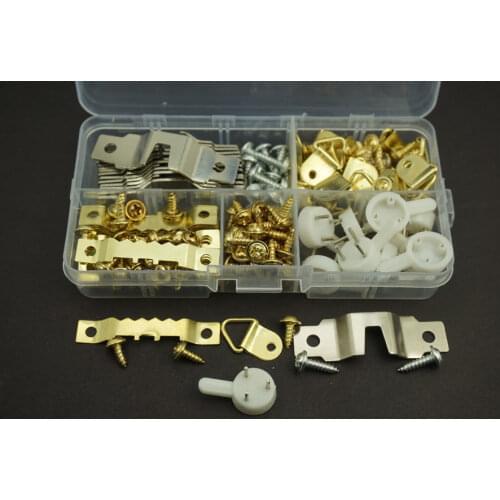 80 PCS/Lot Hanger Fastener Hanging Photo Picture Frame Hanger Kit & Screws Assortment Free Shipping