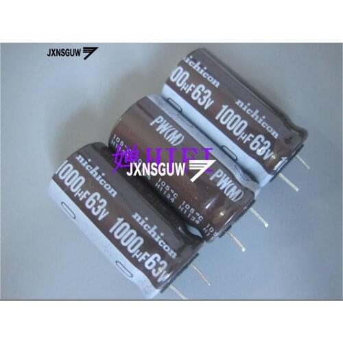 10PCS NICHICON PW 63V1000UF 16X30MM 1000UF 63V original audio Aluminum electrolytic capacitor 105 degrees 1000uF/30V