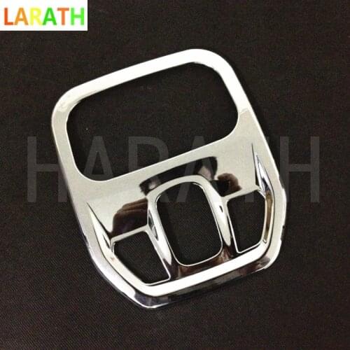 Car stick ABS chrome front head read reading switch light lamp frame roof trim part 1pcs for Peugeot 301 2014 2015 2016 2017