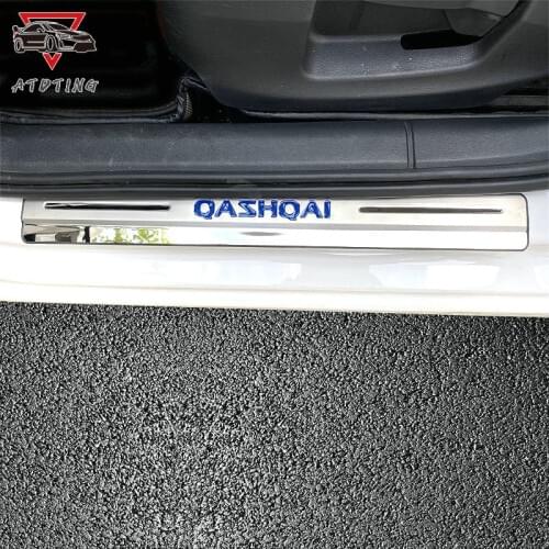 Car Accessory Auto Stainless Steel For Nissan Qashqai J11 2014 2015 2016 2018 2019 Door Sill Strip Styling Sticker Guard Cover