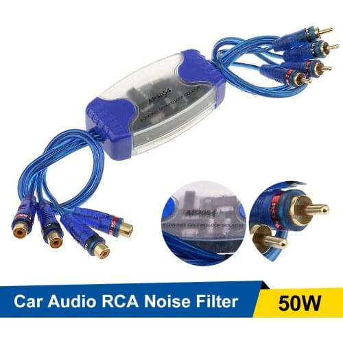 50W Car Audio RCA Noise Filter 4-Channel Ground Loop Isolator Noise Eliminator With 4 RCA Male and 4 RCA Female Auto Accessorie