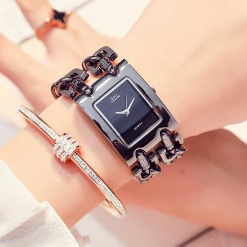 Womens Fashion Casual Fashion Watch Two-Chain Stainless Steel Watch Gift Watch Free Shipping