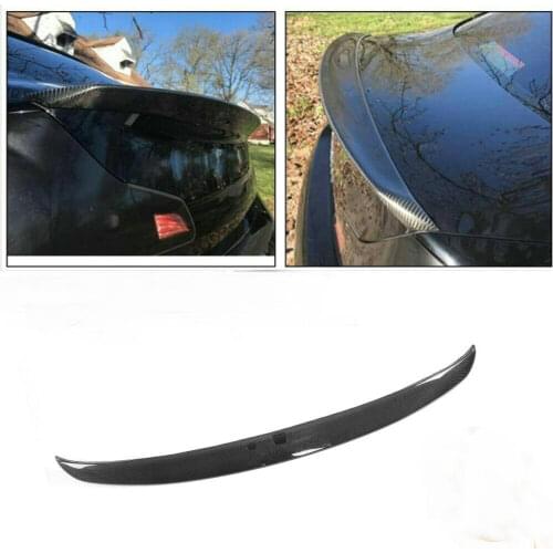 JDM Real Carbon Fiber Rear Trunk Wing Spoiler Boot Top Lip Cover HighKick For Infiniti G35 G25 G37 Q40 4-Door Sedan 2007-2015 13