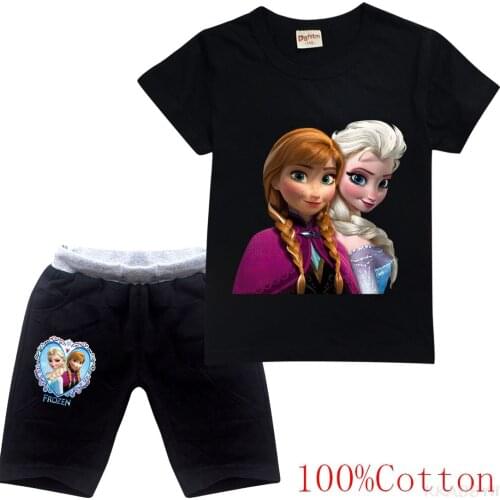 Children Baby Girl Cartoon Frozen Anna Elsa Olaf Clothing Set Girl Tutu T-Shirts Sets Cute Kid Costume Suits