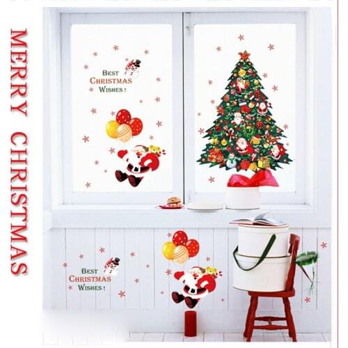 Merry Christmas home decor wall sticker window sticker snowflake Santa window stickers Christmas wall stickers for kids rooms