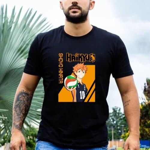 Oya Oya Oya Haikyuu Anime Clothes T Shirt for Men Manga Fly High Karasuno Cartoon Graphic Male Tops Summer Cotton Casual Tee