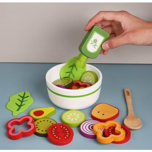 Simulation Wooden Fruit Vegetable Salad Pretend Play Baby Large Size Kitchen Food Toy Kids Educational Birthday Gift 21pcs/set
