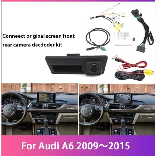 Rear View Camera For Audi New A6 2009~2015 CCD Full HD Screen Original Upgrade Display Trunk Handle Reverse Decoder Interface