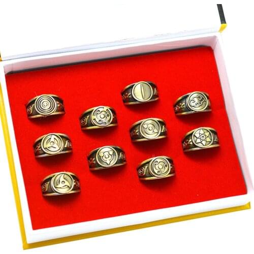 Anime Akatsuki Itachi Pain Cosplay Ring Metal Finger Ninja Itachi Akatsuki Anime Headband Kakashi Peace Love Props Accessories