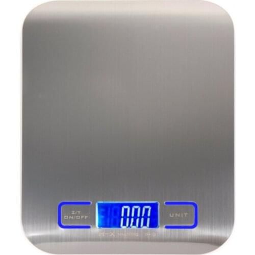 Stainless Steel Kitchen Scale Cooking Square Measure Tools Slim Electronic Weight LED High Quality