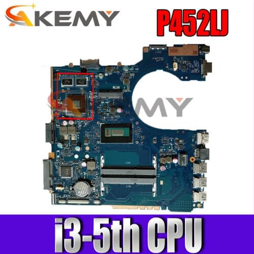 P452LJ i3-5010 CPU GT920M 2GB Mainboard REV 2.1 For ASUS P452 P452L P452LA P452LJ DDR3 Laptop motherboard 100% Tested