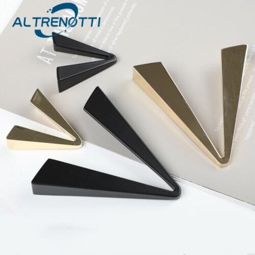 Furniture Handle Cabinet Wardrobe Zinc Alloy V Shape Simple Modern Door Pull Gold Black Kitchen Cupboard Drawer Knob Hardware