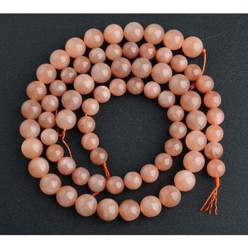 Real Genuine Natural Orange Moonstone Flash Light Round Loose Gemstone Round Beads 6mm 8mm 10mm 12mm 15"
