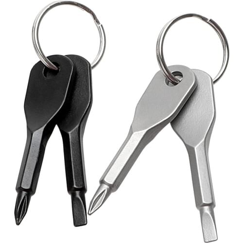 NICEYARD 1 Set Stainless Steel Pocket Repair Tool Mini Slotted Phillips Screwdrivers EDC Screwdriver Multifunction Key Shape