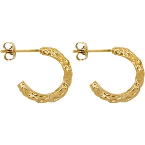 New Personalized C-shaped Tin Foil Design Irregular Stud Earrings For Women Titanium Steel Jewelry Fashion Earring Wholesale