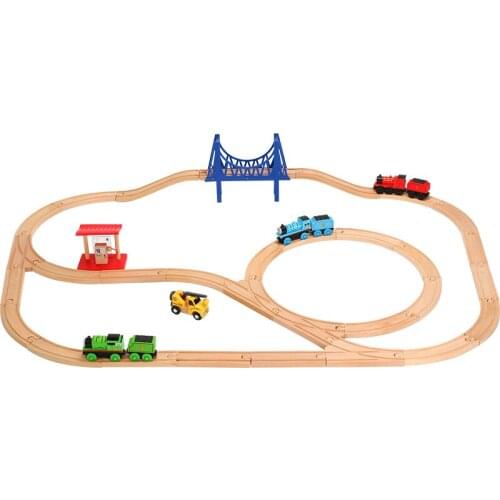 Usual Track Accessories Wooden Tracks Train Set Railway Magic Educational Puzzle Toys for Childrens Birthday Gifts Kids Toy