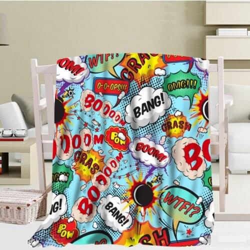 Custom Comic POP Art Blanket 56x80 inch 50x60 Inch 40x50 Inch Home/Sofa/Bedding Throw Blanket Kid Adult Warm Blanket