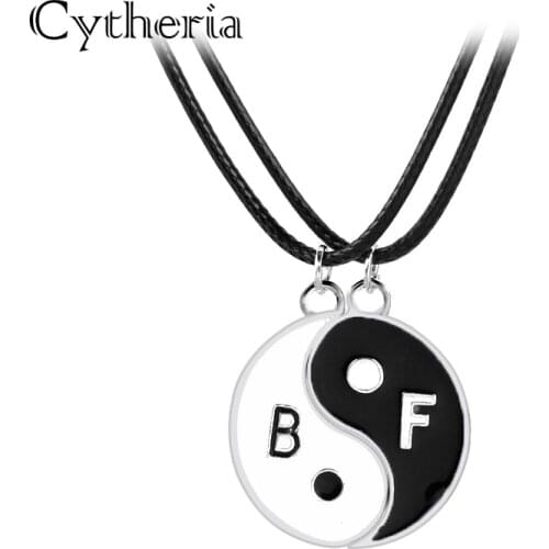 Yingyang taiji BFF Necklaces Pendants for 2 Best Friends Forever Necklace statement jewelry bagua splice necklaces enamel collar