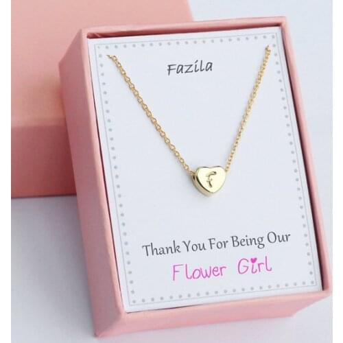 Personalized flower girl necklaces, wedding maid of honor Bridesmaid jewelry necklaces, Bridesmaid Proposal best friend gifts