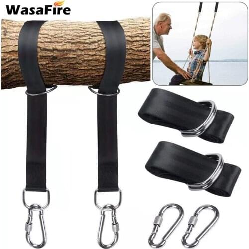 Hanging D-Hook Swing Strap Set Outdoor Camping Bed Hammock Swing Rope Protection Mat Swing Rope Garden Travel Beach Swing Rope