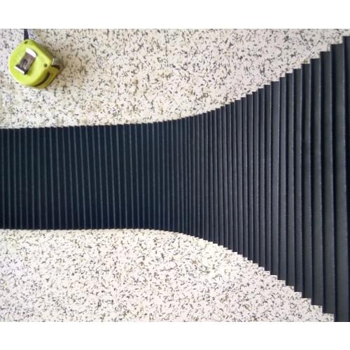 Straight flat accordion protective bellows, W 110 mm x H 15 mm x Length 1200 mm