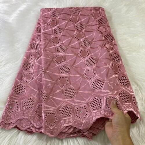 5yard Swiss lace fabric 2021 latest heavy beaded embroidery African 100% cotton fabrics Swiss voile lace popular Dubai style