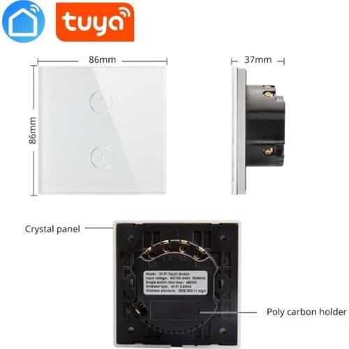 Tuya App EU wifi smart touch switch voice control by Alexa echo Google phone control