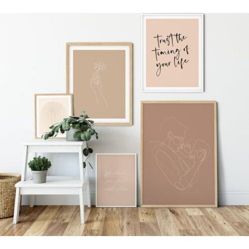 Gallery Wall Set Of 5 Prints Earth Tone Wall Art Neutral Color Canvas Painting Wall Art Boho Wall Decor quadro cuadros