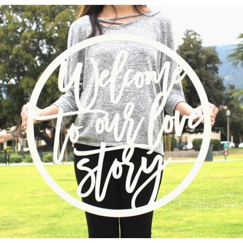 Wedding Decor, Wedding Ceremony Sign,Welcome to Our Love Story Wedding Sign, Large Welcome Wedding Sign, Love Story Sign, Weddi