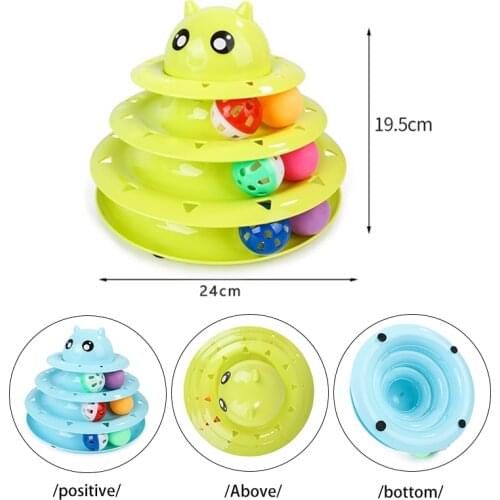 Three Levels Pet Cat Toy Tower Turntable Cat Toy With Bell Toys For Cats Interactive Toys For Kitten Amusement Pet products