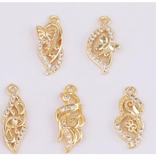 WHSOK 50Pcs Jewelry Accessories/Pendants For Earring/Butterfly Shapes/DIY Making/CZ Charms/Hand Made/Jewelry Findings Components