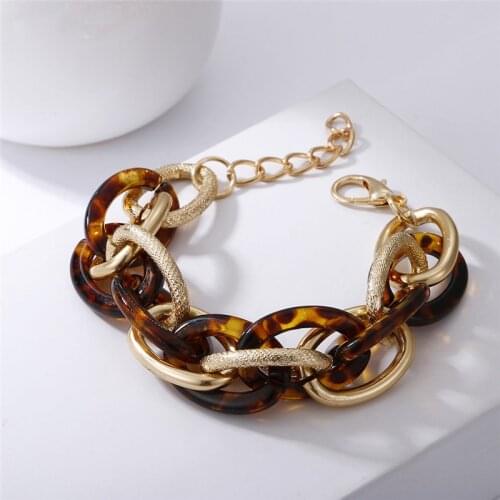 ZOSHI Multi-layer Splicing Metal Bracelet for Women Acrylic Leopard Geometric Personalited Jewelry Retro Bracelet Pulseras
