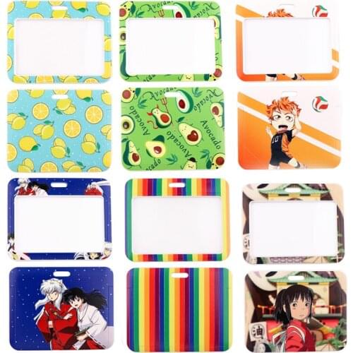 BH1508 Blinghero Cartoon Lemon Avocado ID Card Holder Name Credit Card Holder Neck Strap Anime Card ID Holders Identity Badge