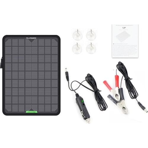 10w 18v Outdoor Portable Solar Panel Car Battery Charger for Automobile Motor Tractor Boat