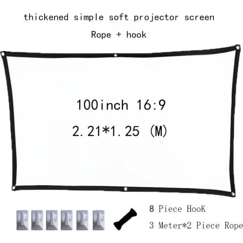 100inch 16:9 Thickened Polyester Simple Soft projector Screen Portable Folding Outdoor Draagbare Projector Scherm