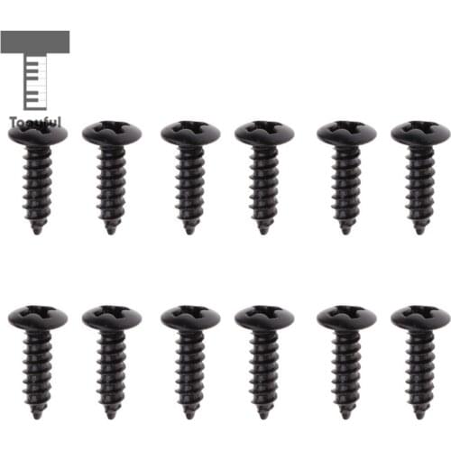 12pcs Black Pickguard Mounting Screws for Stratocaster Telecaster ST TL Guitar