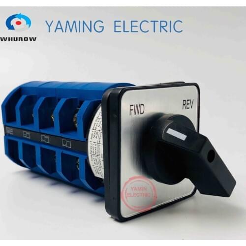 2 position FWD-REV Rotary switch knob 690V 63A 4 poles 16 terminals Universal cam switch silver contact LW26 YMW26-63/4