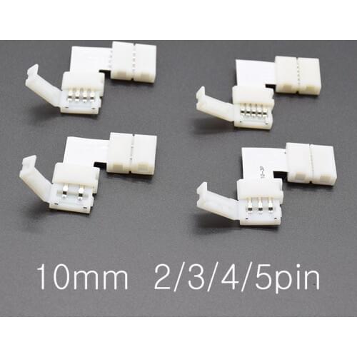 5pcs/lot L Shape 2pin 3pin 4pin 5pin LED Connector For connecting corner right angle 5050 SMD RGB RGBW 3528 2812 LED Strip