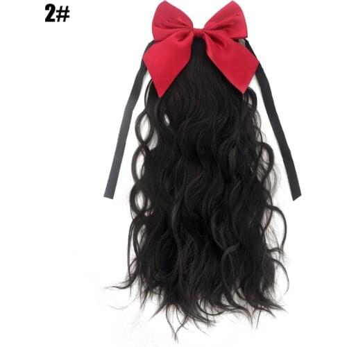 Afro Kinky Ponytail With Bowknot 18 Inch Long Tie Ponytail With Bow Synthetic High Temperature Fiber Pony Tail Hair Extension