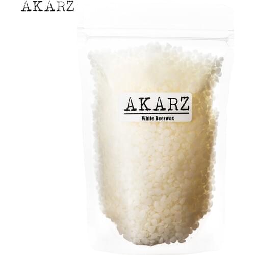 AKARZ Famous brand white Beeswax Pure Natural Cosmetic Grade Top Quality For DIY Lip Balms Lotions Candles Bees Wax Pastilles
