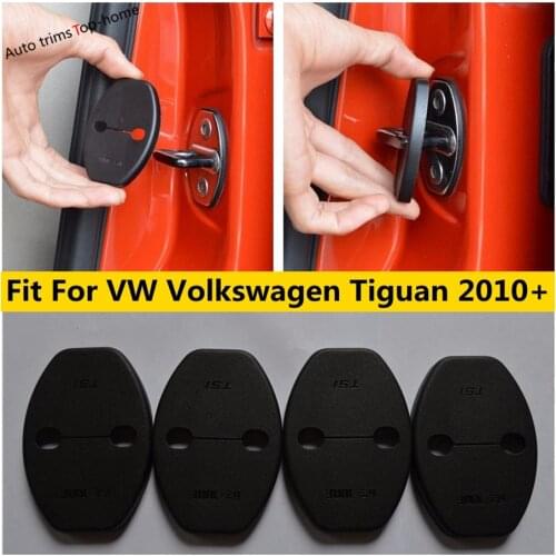 Yimaautotrims Accessories Fit For Volkswagen Tiguan 2010 - 2020 Car Door Lock Buckle Cover Trim / Plastic Protective Cover Kit
