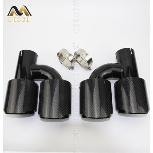 Car styling Modified exhaust pipe muffler tail throat 304 stainless steel and carbon fiber double outlet tail pipe