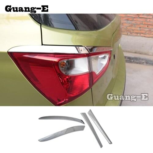 Car rear tail eyebrow Light lamp detector frame stick styling ABS Chrome 4pcs For Suzuki S-cross scross SX4 2014 2015 2016 2017