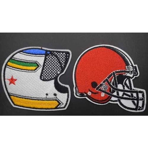 Baseball Iron On Patch Clothes White Red Rugby Hat Cap Browns Cool Helmet Cloud Patch For Clothing Girls Boys Embroidered Patch