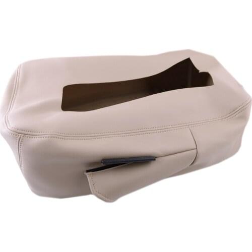 Beige Microfiber Leather Console Lid Seat Armrest Top Cover fit for Chevy Silverado Suburban Tahoe Sierra 2007-2011 2012 2013