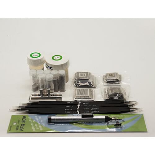 BGA reballing tool kit BGA stencils 144pcs set Solder ball 7pcs vacuum suction pen-FFQ-939 for reworking repairing