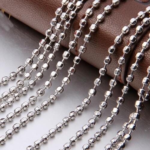 Granny Chic 1.5/2/2.4/3mm Stainless Steel Keychain Bead Ball Chain Floating Locket Necklace Trendy Jewelry Parts Free Shipping