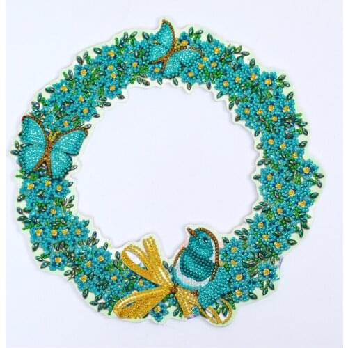 Chingaco Bird Butterfly 5D Diamond Painting Wreath Garland for Party Festival Wall Decoration